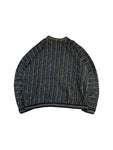 Vintage Carlo Colucci Strickpullover 90s Gestreift Bunt (56) XL-XXL
