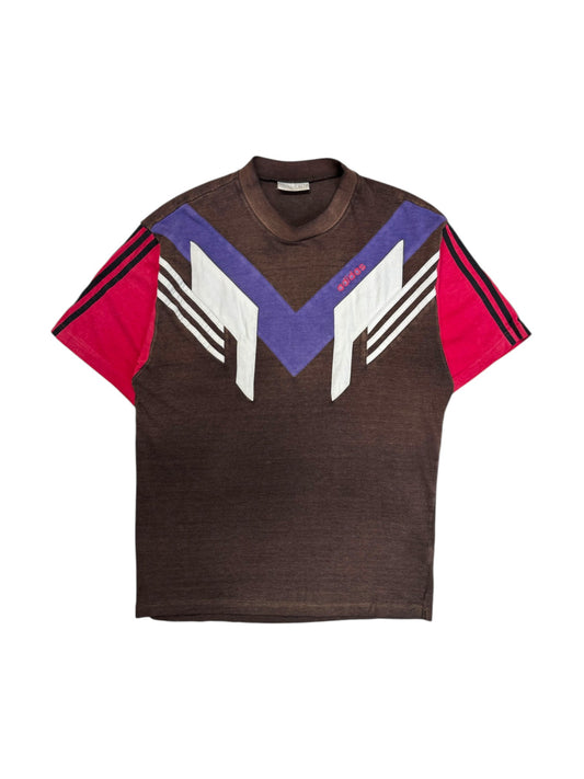 90s Adidas Shirt Faded Schwarz Rot D5 M