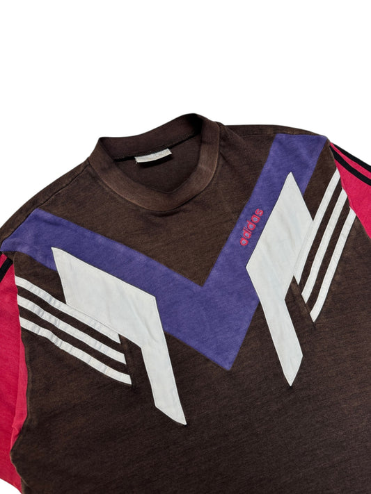 90s Adidas Shirt Faded Schwarz Rot D5 M