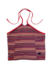90s Adidas Halterneck Crop Top Made In Greece Gestreift Rot Gelb D38 M