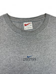 Vintage Nike Athletics Shirt 90s Middle Swoosh Bestickt Grau XL
