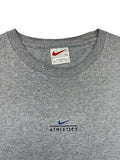 Vintage Nike Athletics Shirt 90s Middle Swoosh Bestickt Grau XL