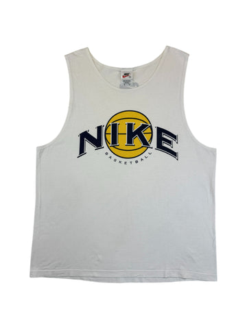 Vintage Nike Tanktop 90s Basketball Made In Greece Weiß XXL