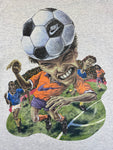 Rare! Vintage Nike Shirt 90s Pop Art Karikatur Fußball Made In USA Grau L