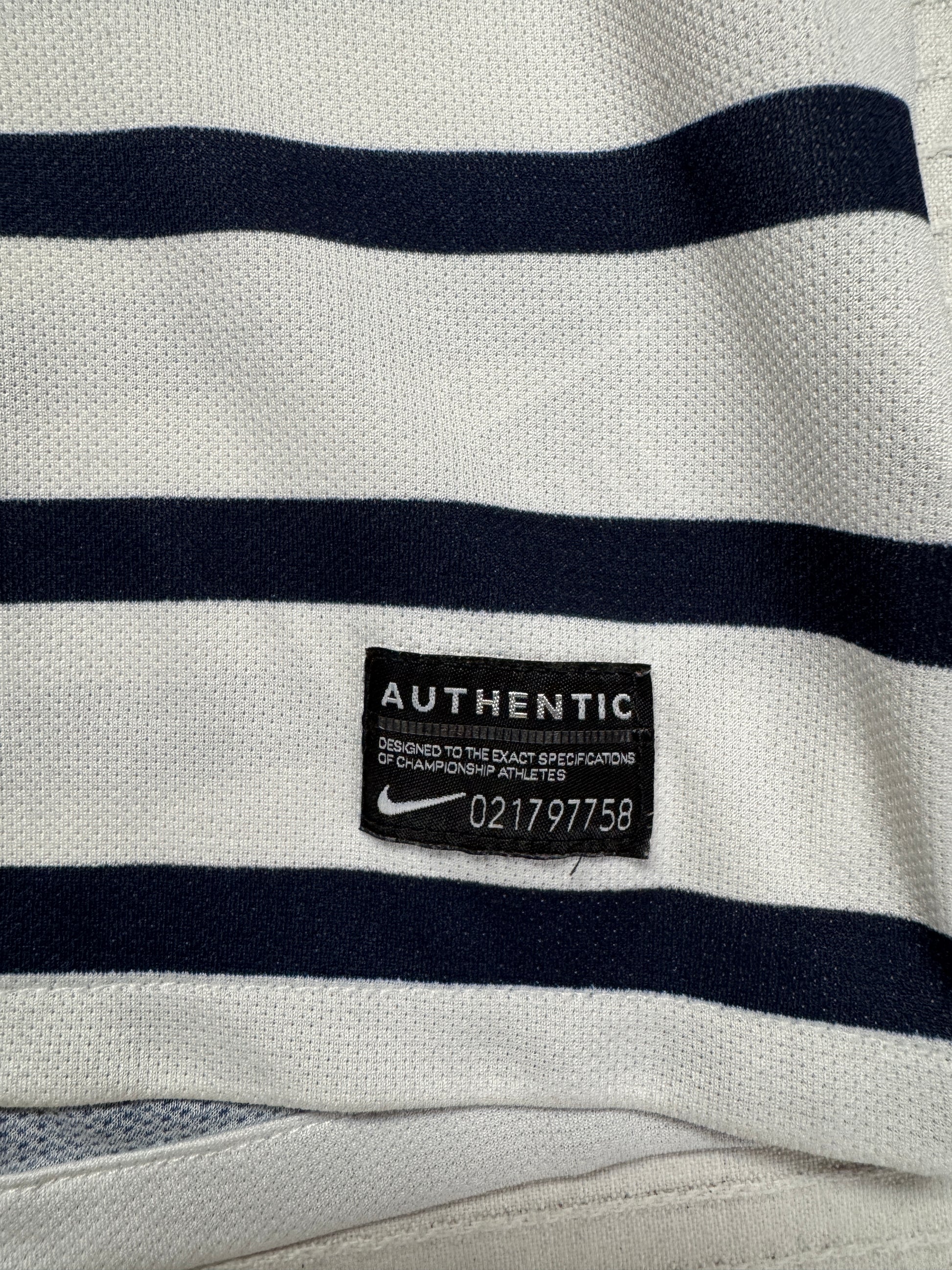 2011/12 Nike Trikot Frankreich Auswärts Gestreift Weiß Dunkelblau XL - RareRags