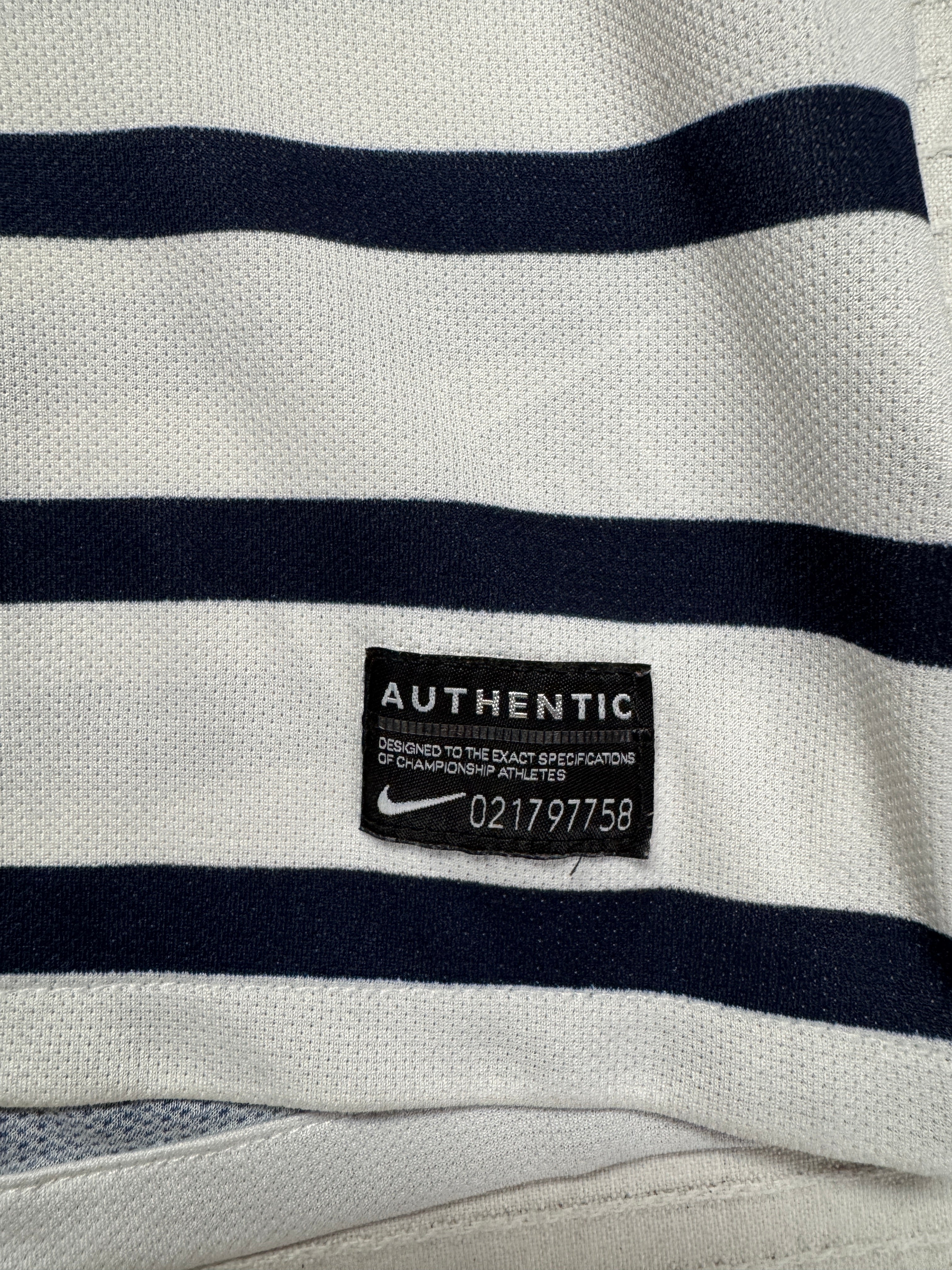 2011/12 Nike Trikot Frankreich Auswärts Gestreift Weiß Dunkelblau XL - RareRags