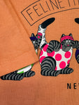 Vintage Promo Shirt 90s "Feline Fitness Center - New York" Peach L-XL