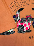 Vintage Promo Shirt 90s "Feline Fitness Center - New York" Peach L-XL