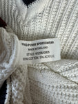 Vintage Fred Perry Strickpullover 90s V-Ausschnitt Tennis Look Made In England Weiß L