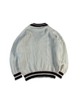 Vintage Fred Perry Strickpullover 90s V-Ausschnitt Tennis Look Made In England Weiß L