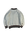 Vintage Fred Perry Strickpullover 90s V-Ausschnitt Tennis Look Made In England Weiß L