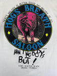 Vintage Fruit Of The Loom Shirt 90s "Hog's Breath Saloon" Made In USA Single Stitch Weiß L