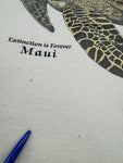 Vintage Harlequin Shirt 1986 "Extinction is forever Maui" The Waterhouse Inc Single Stitch Made In USA Creme XL