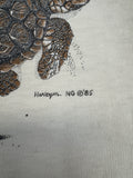 Vintage Harlequin Shirt 1986 "Extinction is forever Maui" The Waterhouse Inc Single Stitch Made In USA Creme XL