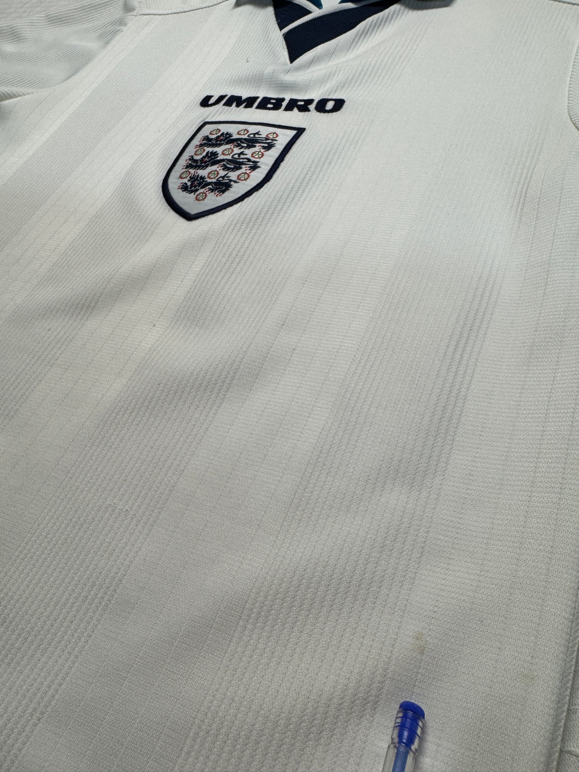 1995/96 Umbro Kids Trikot England Weiß 2 - RareRags