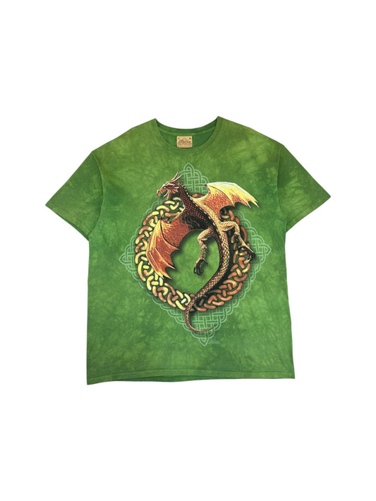 Vintage The Mountain Shirt 90s Dragon Print Grün XL