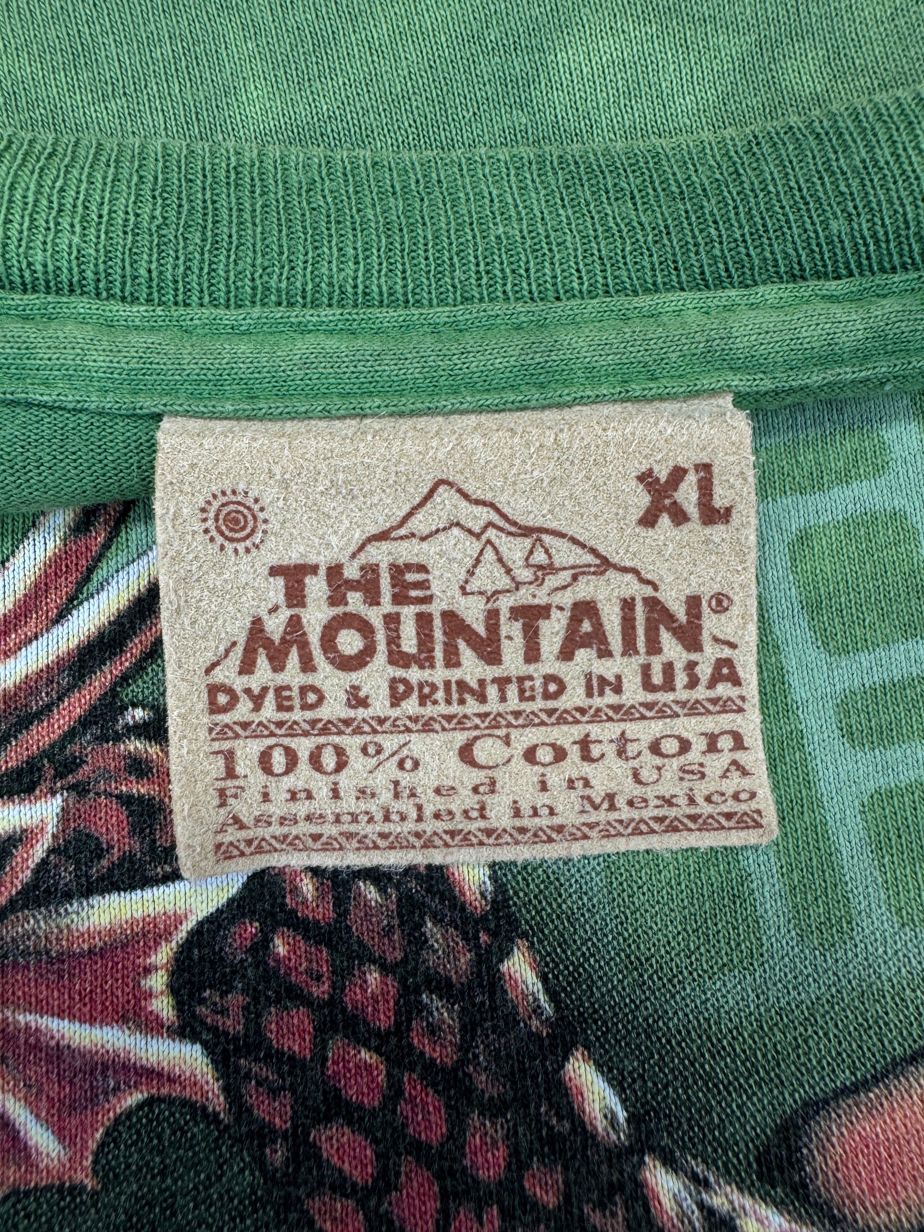 Vintage The Mountain Shirt 90s Dragon Print Grün XL