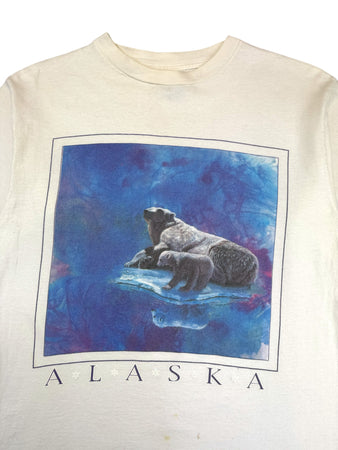 Vintage Prairie Mountain Shirt 80s Alaska Eisbären Single Stitch Made In USA Weiß M