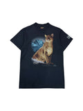 Vintage 3D Emblem Shirt 1992 "Catskill Game Farm - Cougar" Single Stitch Made in USA Schwarz M