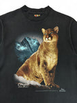 Vintage 3D Emblem Shirt 1992 "Catskill Game Farm - Cougar" Single Stitch Made in USA Schwarz M