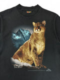 Vintage 3D Emblem Shirt 1992 "Catskill Game Farm - Cougar" Single Stitch Made in USA Schwarz M
