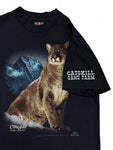 Vintage 3D Emblem Shirt 1992 "Catskill Game Farm - Cougar" Single Stitch Made in USA Schwarz M