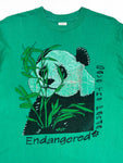 Vintage Animal Print Shirt 90s "Save The Panda - Endangered" Single Stitch Grün L