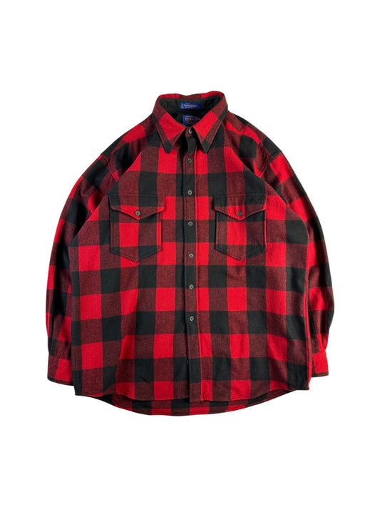 Pendleton Flanellhemd Kariert Rot Schwarz L