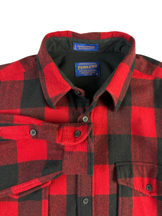 Pendleton Flanellhemd Kariert Rot Schwarz L