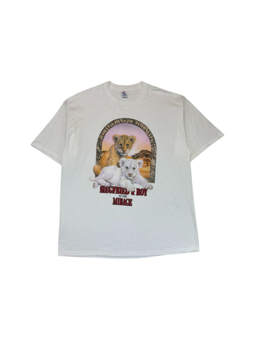 Vintage Jerzees Shirt 90s „White Lions of Timbavati – Siegfried & Roy at The Mirage“ Made In USA Weiß XL