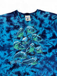 Vintage Gooses Shirt 90s Bottlenose Dolphines Made In Australia Tie-Dye Blau M