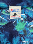 Vintage Gooses Shirt 90s Bottlenose Dolphines Made In Australia Tie-Dye Blau M
