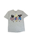 Vintage International Design Group Shirt 90s "Patriotic Dogs USA" Sea Bell Inc Single Stitch Grau XL-XXL