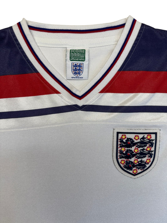 00s Score Draw Retro Trikot England 1982 Weiß XXL - RareRags