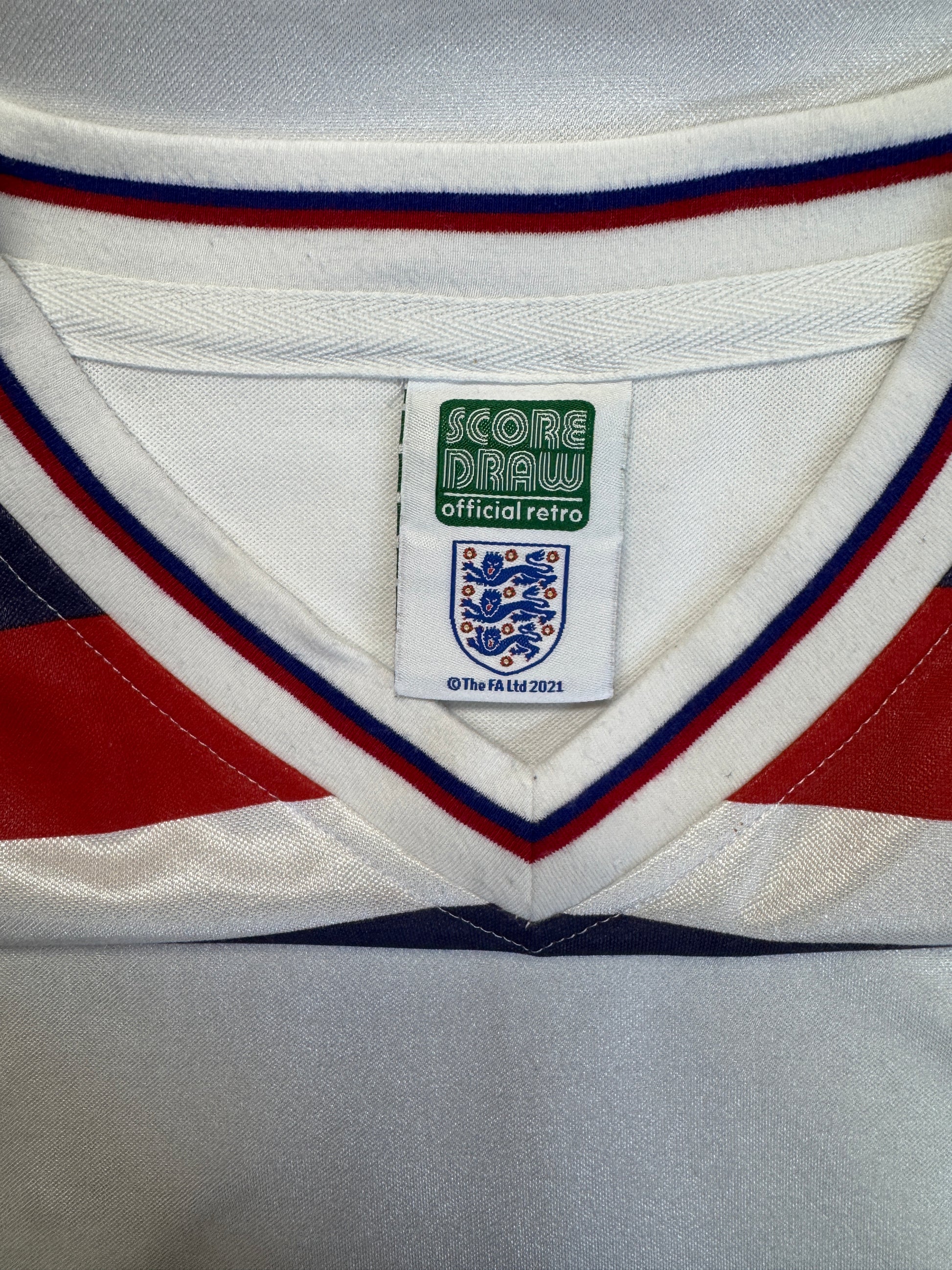 00s Score Draw Retro Trikot England 1982 Weiß XXL - RareRags