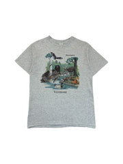 Vintage Fruit Of The Loom Shirt 90s Wildlife Print "Bennington, Vermont" Grau L