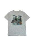 Vintage Fruit Of The Loom Shirt 90s Wildlife Print "Bennington, Vermont" Grau L