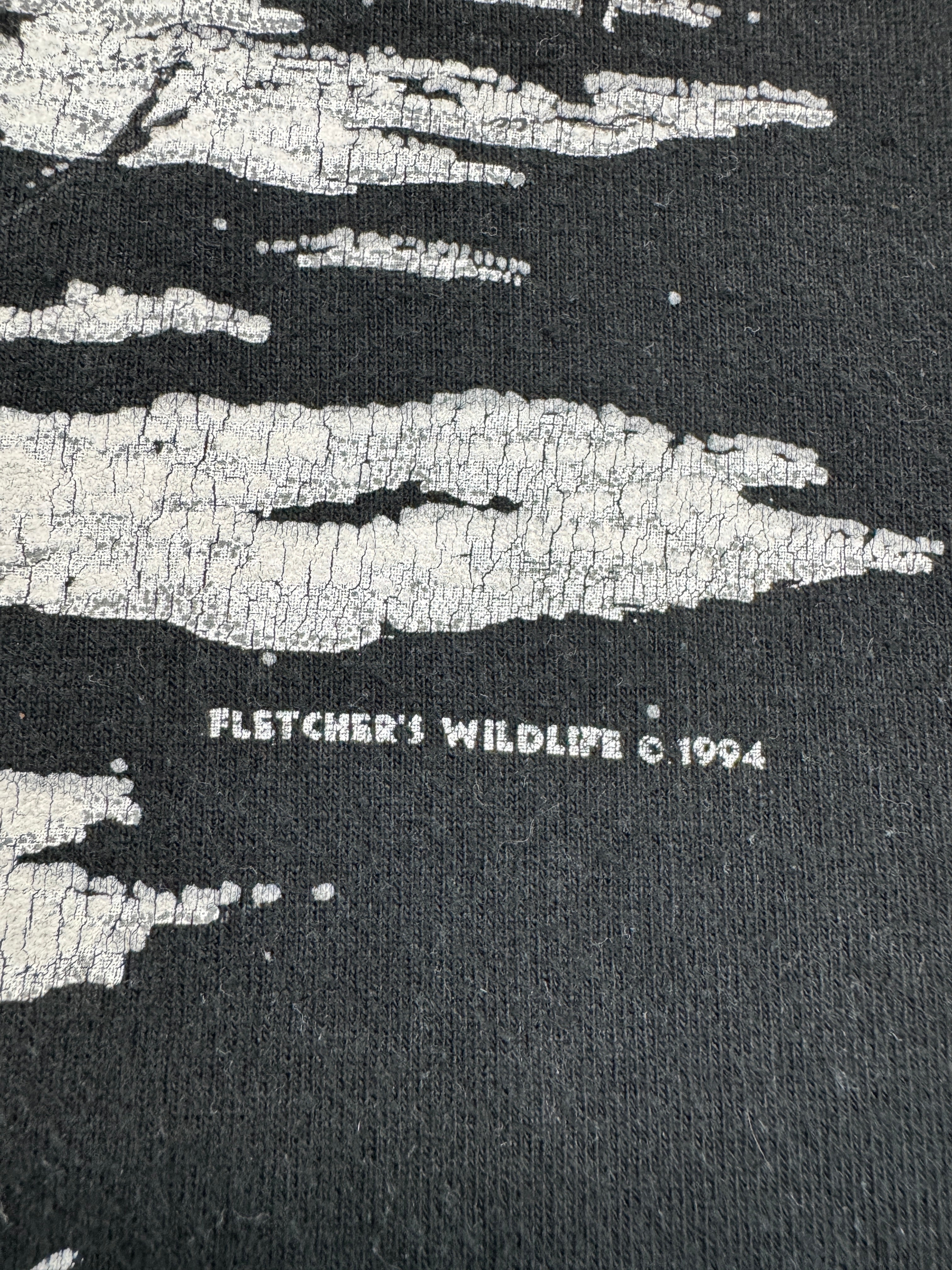 Vintage Fruit Of The Loom Shirt 1994 Fletchers Wildlife "Crater Lake Oregon" Wölfe Single Stitch Made In USA Schwarz L