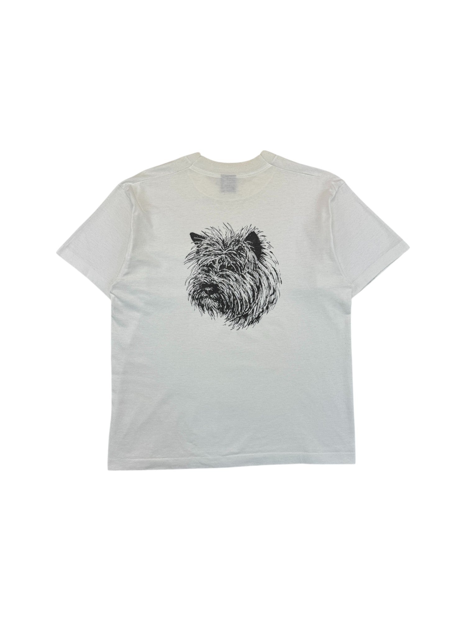 Vintage Screen Stars Shirt 80s Mit Brusttasche Cairn Terrier Single Stitch Made In USA Weiß L