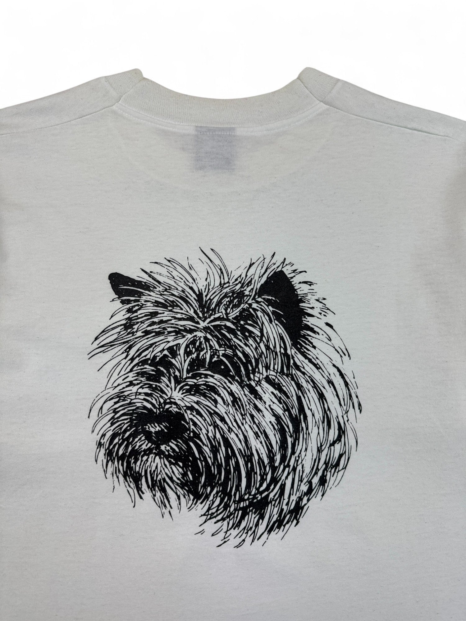 Vintage Screen Stars Shirt 80s Mit Brusttasche Cairn Terrier Single Stitch Made In USA Weiß L