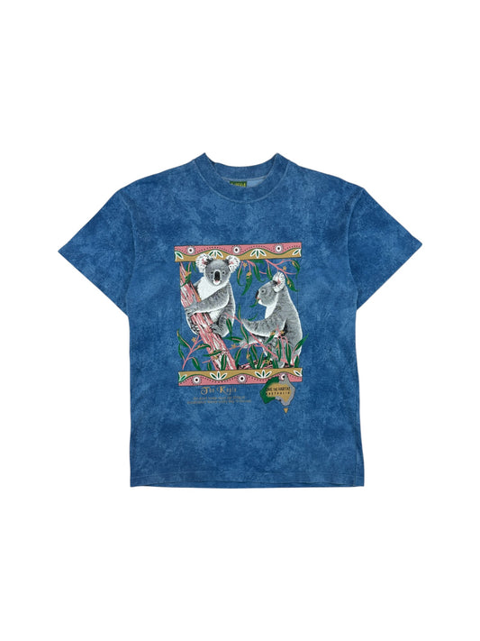 Vintage Nature Print Shirt 90s "The Koala - Save the Habitat" Made In Australia Blau S
