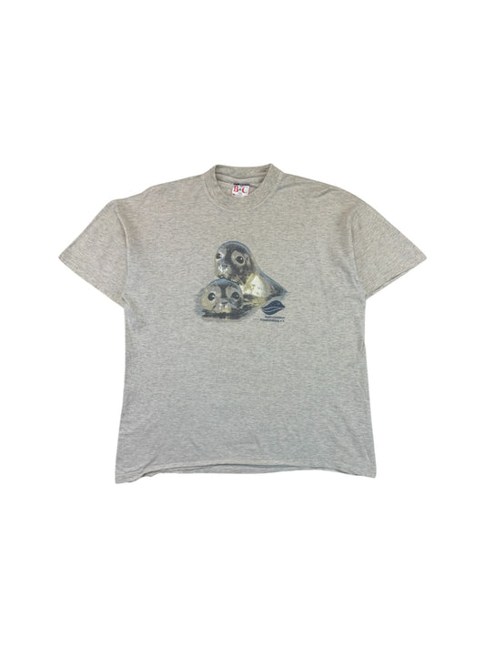 Vintage B&C Shirt 90s "Seehundstation Friedrichskoog e.V." Grau L
