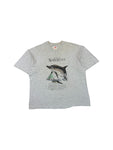 Vintage Hanes Educational Graphic Shirt 1994 "IO VIVO IN SARDEGNA" Delfine Grau XL