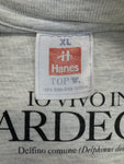 Vintage Hanes Educational Graphic Shirt 1994 "IO VIVO IN SARDEGNA" Delfine Grau XL