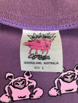 Vintage Bad Hog Shirt 90s "Hogs Breath Saloon & Grill" Single Stitch Lila L