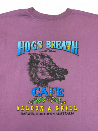 Vintage Bad Hog Shirt 90s "Hogs Breath Saloon & Grill" Single Stitch Lila L