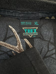 Vintage Tee's Unlimited Shirt 90s "Whitetail Deer" Single Stitch Made In USA Schwarz XL