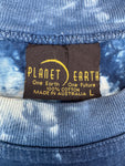 Vintage Planet Earth Shirt 90s "One planet, one future, White Pointers, Shark" Made In Australia Blau L