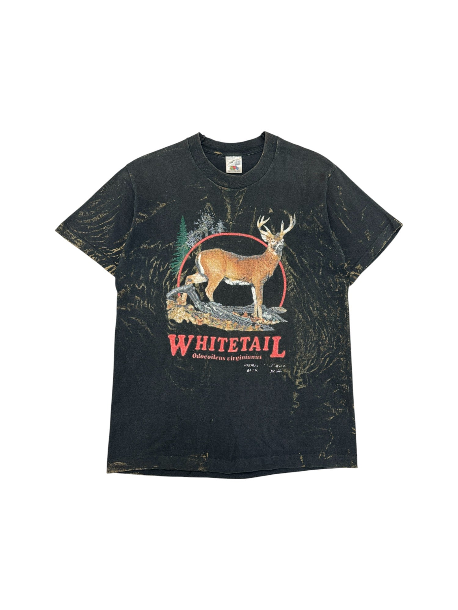 Vintage Fruit Of The Loom Shirt 90s Whitetail Made In Canada Single Stitch Schwarz M
