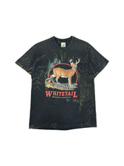 Vintage Fruit Of The Loom Shirt 90s Whitetail Made In Canada Single Stitch Schwarz M